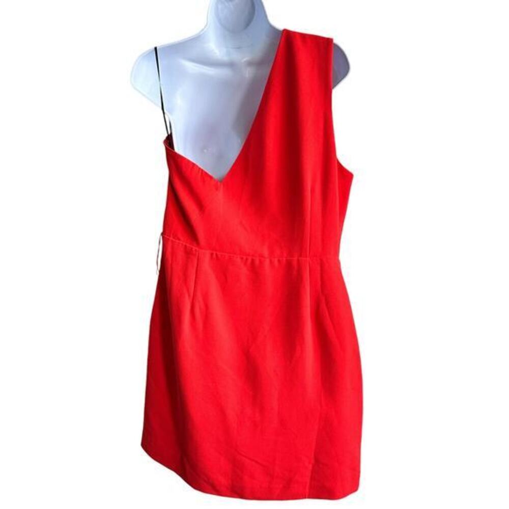 NBD Jasper Dress XL one shoulder Mini Dress- Red Orange - Picture 3 of 12